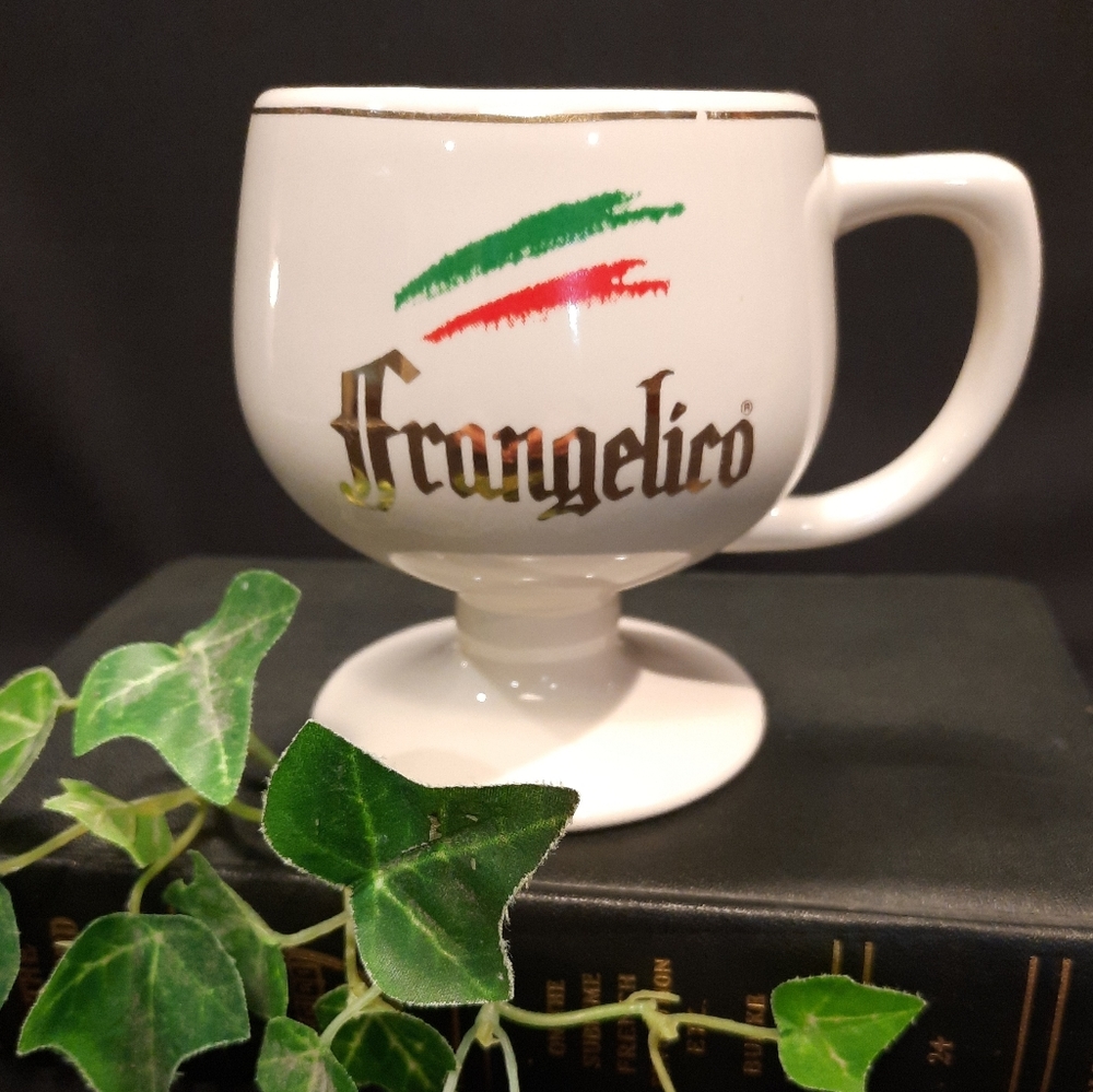 Vintage Frangelico Liqueur Ceramic Pedestal Mug w/ Gold Trim